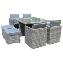 Royalcraft Windsor 8 Seater Cube Set, Grey